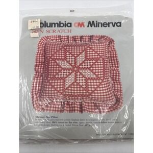 Vtg columbia minerva Kit Mariners Star Pillow Red‎ White Lace 1983 Unopened